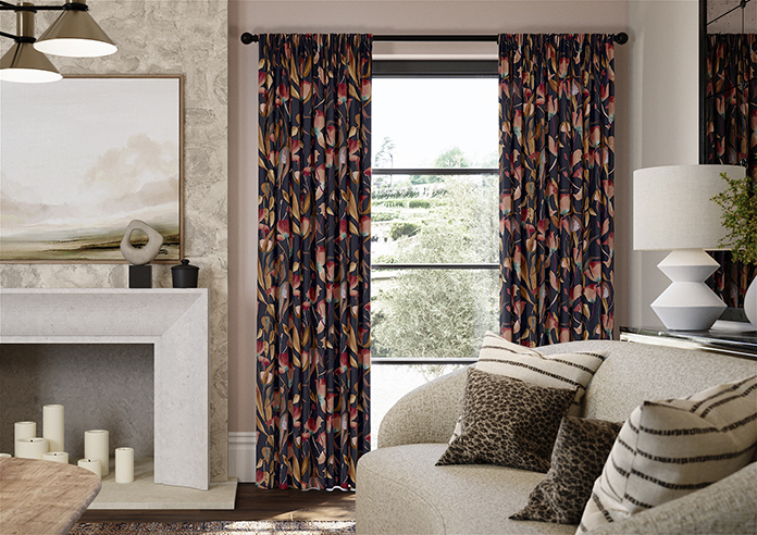 Belle Fuchsia, Indigo - Made to Measure Curtains - Image 3